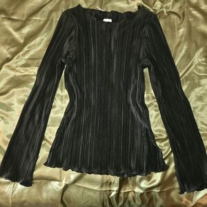 a new day Black Ribbed Long Sleeve Top